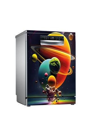 Uzay Gezegenler Bulaşık Makinesi Kaplama Sticker Kendinden Yapışkanlı Folyo 75x75 Cm