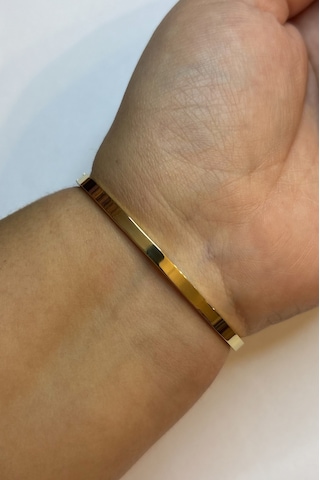 Kadın Çiçek Desen Çelik Bilezik Gold