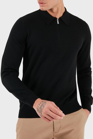 Gran Sasso Erkek Polo Yaka Kazak 55125 14290 099 Siyah Siyah