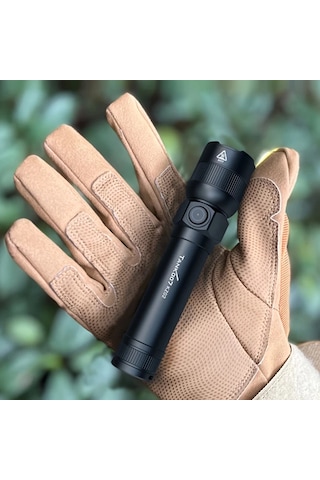 Xuweiwei Kz02 1 Yuksek Guc Led El Feneri Trpye C Sarj Edilebilir Tasinabilir Kamp Ve Acil Durum Bakır - Siyah