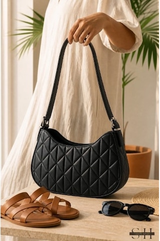 Orijinal Kadın Kolon Askılı Konfor Modeli Mini Baget Tek Gözlü Küçük Boy El Kol Ve Omuz Çantası Siyah 89702502