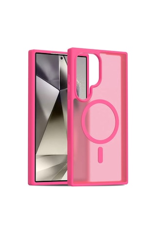 Samsung Galaxy Uyumlu S24 Ultra Jota Magsafe Kapak - Rose