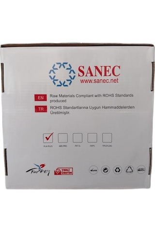 SANEC Filament PLA + 1.75mm 1 Kg Plus - Kırmızı