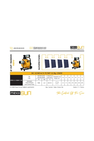 Mexxsun Dc Yüzey Pompa 2hp 1500w Sfp29-13-1500w110v