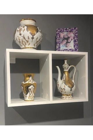 Boreas Design Kahler Ahşap Duvar Rafı Beyaz