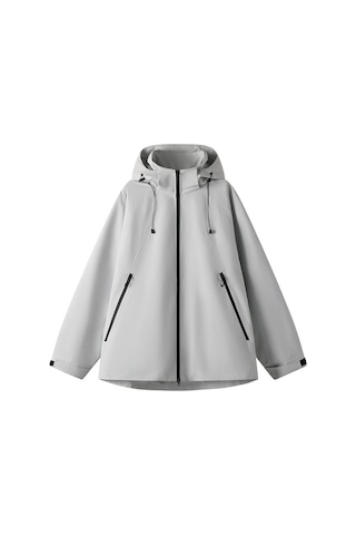 Su Geçirmez Ve Rüzgar Geçirmez Polar Sıcak Dış Mekan Erkek Ceketi Gri