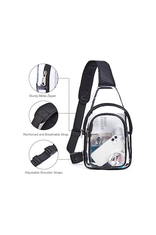 Dofolink Pvc Şeffaf Tek Omuz Çanta - Spor, Seyahat Ve Güvenlik İçin Su Geçirmez, Ayarlanabilir Askılı Tasarım Çok Renkli