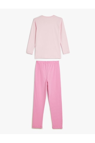 Koton Pijama Takımı Tavşan Baskılı Uzun Kollu Pamuklu Pembe 5wlk40017mk Gülkurusu