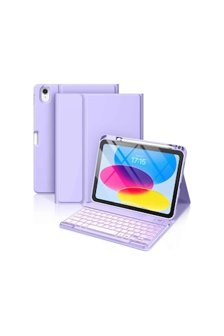 Apple Uyumlu iPad  Air 11 4/5/6 Nesil M2/m3 2025 Klavyeli Tablet Kılıfı Klavye + Stand