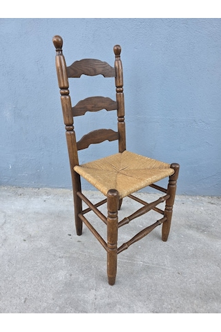 Vintage Masif Ahşap Sandalye 1 Adet Ac05 Çok Renkli