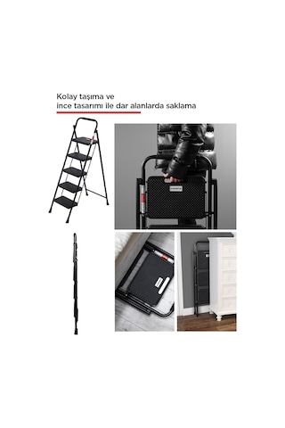 5 Basamak Siyah Merdiven Geniş Basamaklı Eurotower, Et5