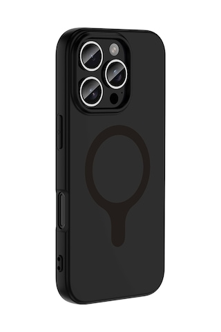 Maks Technology iPhone Uyumlu 16 Pro Max Kılıf M-safe Şarj Özellikli Mkst Aris Silikon Kapak - Siyah
