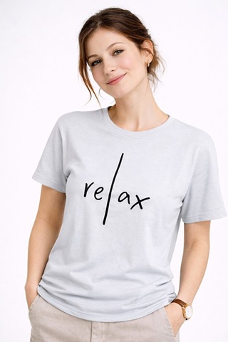 Nevermind Kadın Tişört Basic Minimal Baskılı Relax Yazılı Günlük Rahat Pamu Çok Renkli