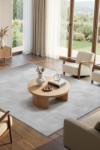 Raschel Carpet Premium Bohem Yıkanabilir Leke Tutmaz Modern Sisal Açık Gri Özel Seri Kaymaz Taban Halı Yolluk Açık Gri