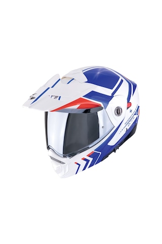 Scorpion Adx-2 Lewis Adv Motosiklet Kaskı Beyaz Mavi Kırmızı Beyaz - Mavi - Kırmızı