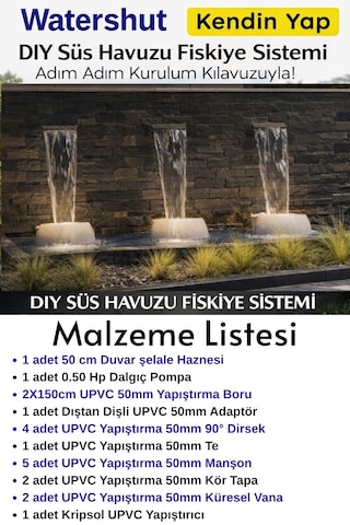 Kendin Yap Bahçe Su Perdesi Şelale Sistemi Dıy