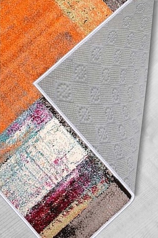 Rovigo Home Dijital Baskı Kaymaz Taban Salon Halısı Rvg1025 Turuncu