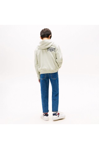 Tommy Hilfiger Varsity Graphic Snap Button Çocuk Bej Sweatshirt Kb0kb09752 Bej