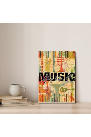 Vintage Müzik Esintisi Dekoratif Mdf Poster