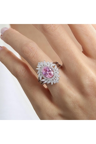 Mia Vento Effective Diamond Venedik Dansı Pink Taşlı Gümüş Yüzük