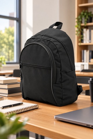 Bags Prime Siyah Çok Bölmeli Sade Günlük Okul Ve Seyahat Sırt Çantası Unisex - Siyah