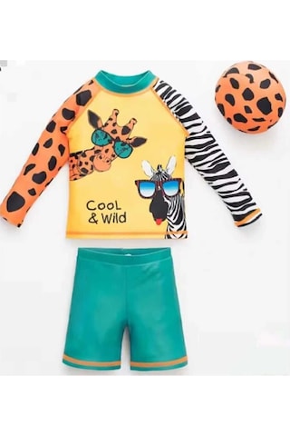 My Kids Wear Erkek Çocuk Boneli Uzun Kollu Mayo Turuncu