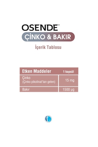 Osende Çinko & Bakır 60 Kapsül