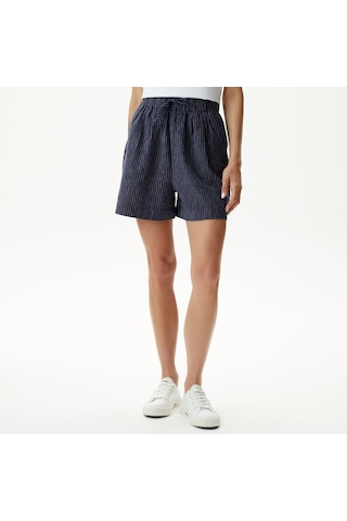 Nautica Kadın Lacivert Relaxed Fit Çizgili Şort Çizgili 45b163t Lacivert