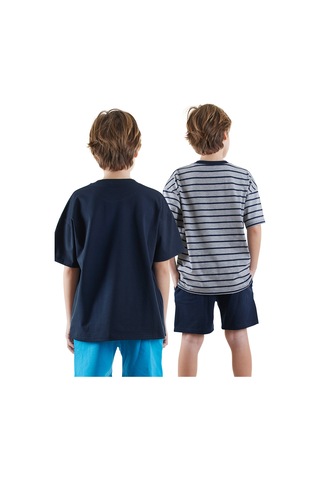 Denokids Erkek Çocuk Basic Oversize 2'li T-shirt Takım Renkli Çok Renkli