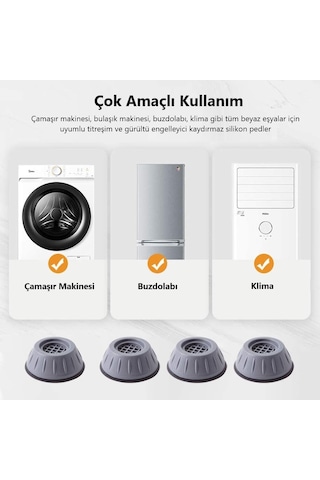 Çamaşır Makinesi Titreşim Önleyici Kaydırmaz Vantuzlu Stoper Set 5570 Altın