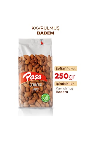 Paşa Kuruyemiş Kavrulmuş Badem Şeffaf Paket 250 G