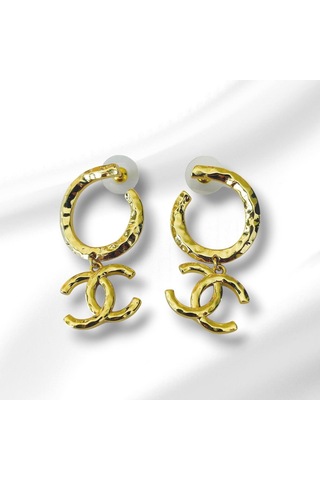 Gold Çift Çelik Küpe Çok Renkli