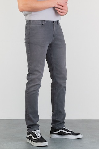 HLT Jeans Erkek Koyu Gri Taşlamalı Slim Fit Likralı Jean Kot Pantolon Jack