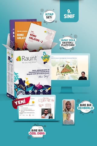 9. Sınıf Mentörüm Paketi 30 Canlı Özel Ders + Birebir Sınav Koçluğu Yapay Zeka Destekli Dijital Platform ve 8 Parça Basılı Kitap Seti