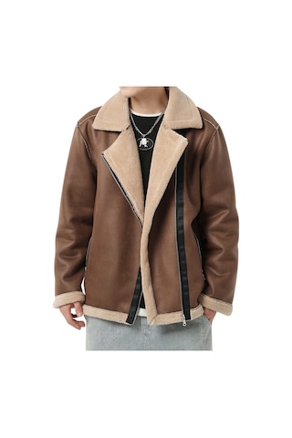 Sımıcg Sonbahar Ve Kış Ceketleri Erkek Deri Ceket Kahverengi