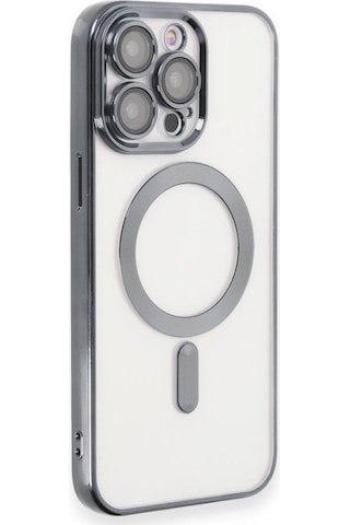 Apple Uyumlu iPhone 15 Kılıf Magsafe Kamera Lensli Korumalı Şeffaf Silikon Kapak