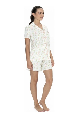 U.S. Polo Assn. U.s Polo Assn. 20081 Kadın Kısa Kollu Şortlu Gömlek Pijama Takım-ekru Belirtilmemiş