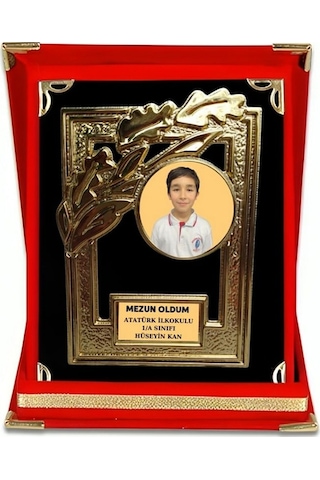 Fotoğraflı Plaket - Resimli Kadife Plaket - Kişiye Özel Kadife Pl Altın