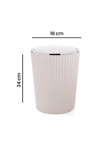 Primanovaa Nely Krom Kaplama Banyo Çöp Kovası - Bej - 6 Lt Çok Renkli