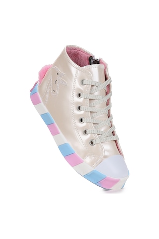 Kiko Kids Unicorn Fermuarlı Kız Çocuk Spor Ayakkabı Gümüş