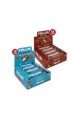 Meyve Bar 40 G Süper İkili Kutu - 24 Adet Karışık Kuruyemişli X 12 + Hindistan Cevizli X 12