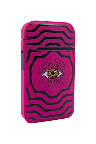 Zengaz Cool Tasarım Jet Alev Çakmak - Magenta Vibrant Eye Pembe