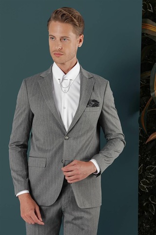 Efor C 652 Slim Fit Gri Spor Ceket Gri