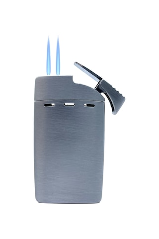 Parmida Gunmetal 3 Ü 1 Arada Lüks Metal Puro Çakmağı Entegre Punch Delici Gri