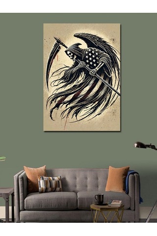 Kanvas Tablo Ölüm Figürü Ve Tırpan 50cmx70cm