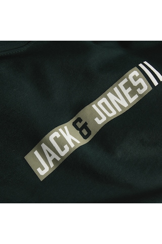 Jack & Jones Erkek Gögüs Baskili Bisiklet Yaka Tisört - Munk - 12298430 Çok Renkli