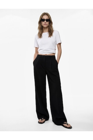 Koton Cepli Oversize Geniş Paça Baggy Kumaş Pantolon Siyah 6sak40066ek