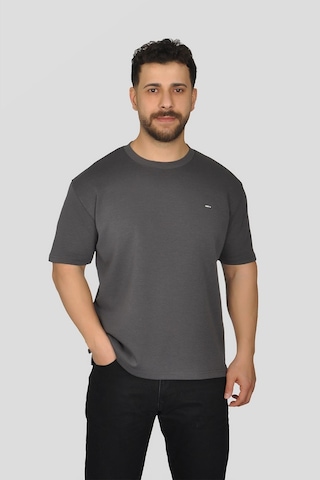 Manta 2772 Bisiklet Yaka Oversize Erkek T-shirt-29960 Antrasit