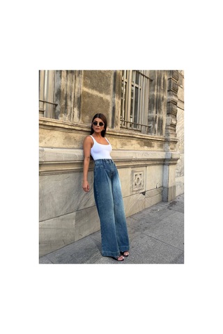 Zdnjeans Kadın Yüksek Bel Kot Pantolon Koyu Mavi