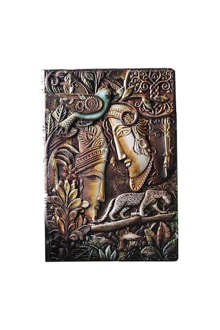 Hediyelik Renkli Deri Defter Uzun Yüz Kabartmalı